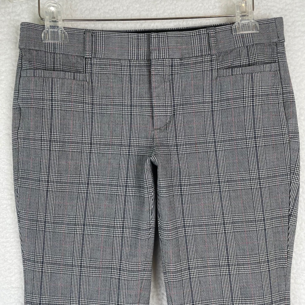 Banana Republic Sloan Grey Glen Plaid Slim Cropped Dress Pants Womens 6S